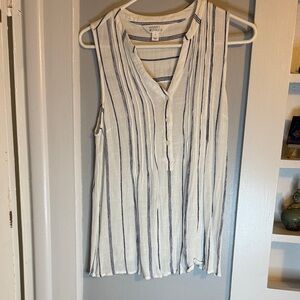 Market & Spruce Navy and White Striped Blouse